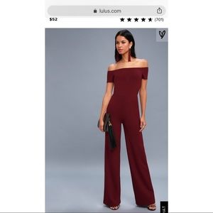 NWT Lulu’s Burgundy Jumpsuit